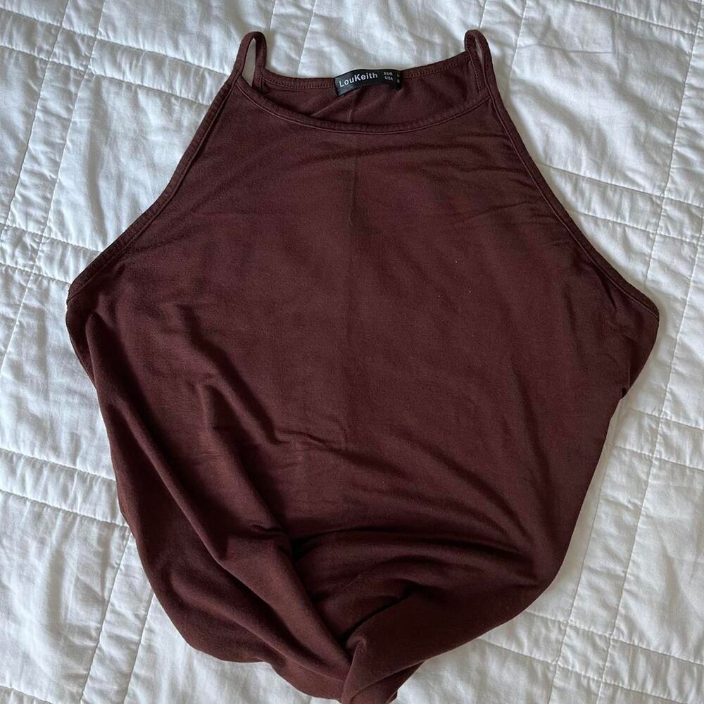 Lou Keith brown cami tank top women's medium boho‎ strappy neutral earth tone